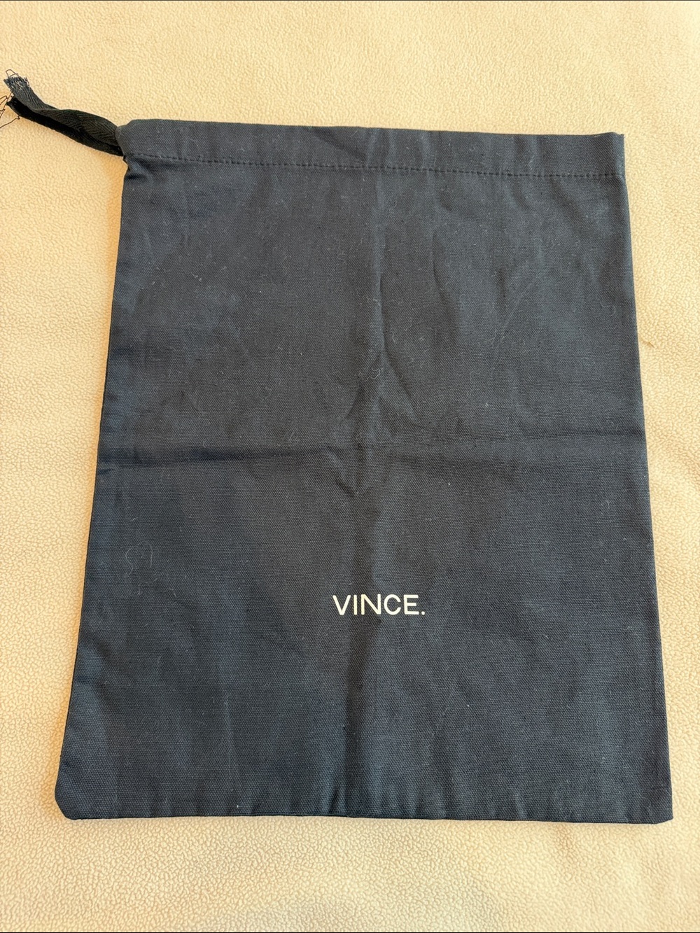 Vince Black Drawstring Logo Dust Pouch